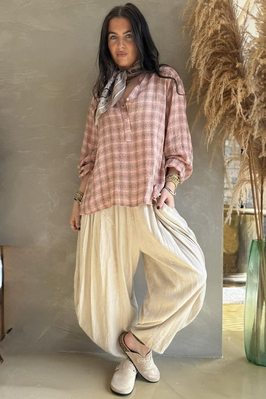 Greta Check Hugh Shirt Sundown